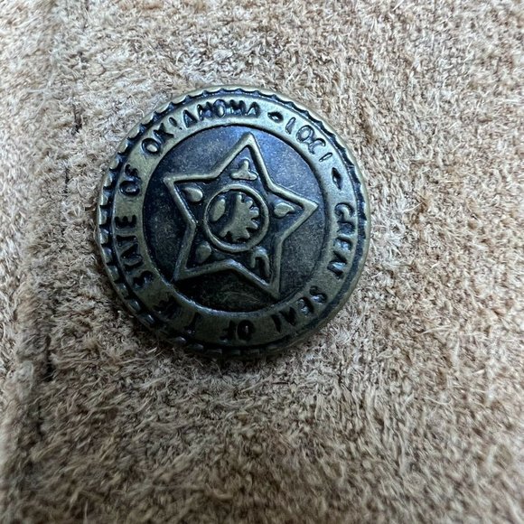 OLD-WEST STYLE Mens GAMBLER's VEST~SKULLY~TAN SUEDE LEATHER 2 POCKETS LARGE - Picture 8 of 10